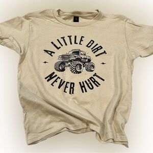 Gildan Beige Toddler ‘A Little Dirt Never Hurt' Graphic Tee